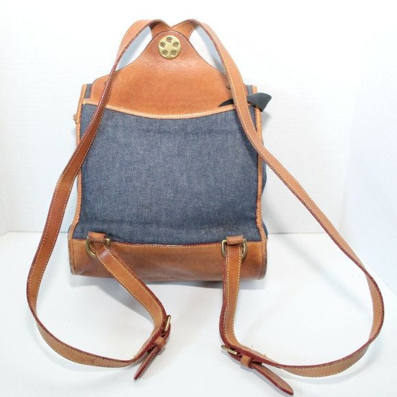 Vintage Dooney & Bourke Blue Denim & Leather Backpack Purse USA Made H13008 - Picture 6 of 15